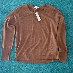 J. Crew Brown merino Crew Neck Sweater
